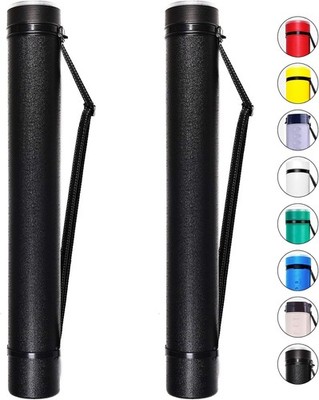 CALPALMY 2-Pack Extendable Poster Tubes Expand from 24.5  to 40  large, Black 