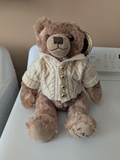 FAO Schwarz Bear Plush Stuffed Animal Cable Knit Sweater 2017 NWT 35 Msrp