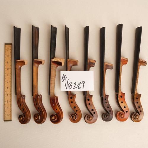 Lot of 8  violin scrolls heads necks antique repair restoration training #VB289