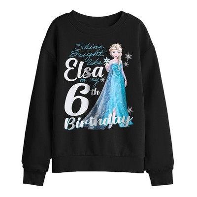 Disney Frozen hell wie Elsa 6. Geburtstag Kinder Sweatshirt 5-13 Jahre, schwarz