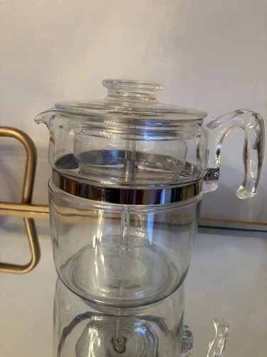 VTG PYREX Flameware 7759-C Glass Percolator Coffee Pot COMPLETE