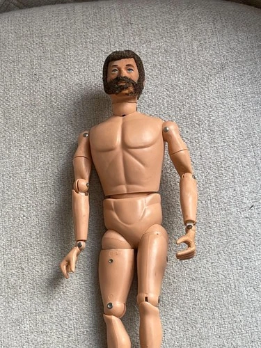 VINTAGE 1970 GI JOE LAND ADVENTURER COMMANDER ACTION FIGURE FLOCKED HAIR & SCAR