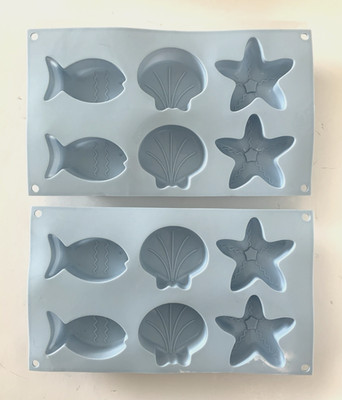 BIRKMANN  Silicone Molds  Set of Two  Fish, Starfish, Sea Shells   Flexible