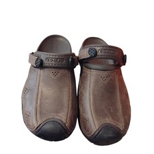 Mens Crocs Swiftwater Brown Leather Slip On S...