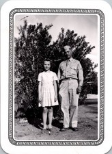 1943 WWII Era Photo Soldier Military Uniform Young Girl Portrait Black White