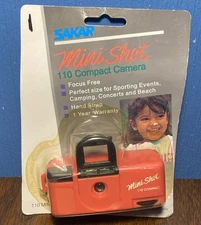VINTAGE Sakar 110 Film Micro Mini Shot Travel Handheld Camera HOT PINK - NEW NOS