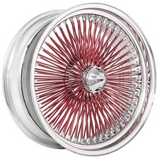 20x8 La Wire Wheels Standard 150-spoke Sl Chrome With Red Spoke Rims 4pcs