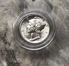 1916 SILVER MERCURY DIME IN BU CONDITION. FIRST YEAR.