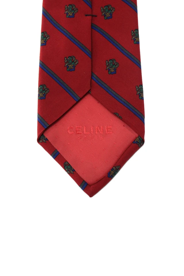 Corbata de cuello Celine clásica de seda con estampado geométrico a rayas talla única para hombre Foto 3 de 4