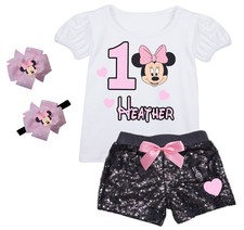 1st BIRTHDAY MINNIE PERSONALIZED OUTFIT - MINNIE - PINK - MINNIE BIRTHDAY