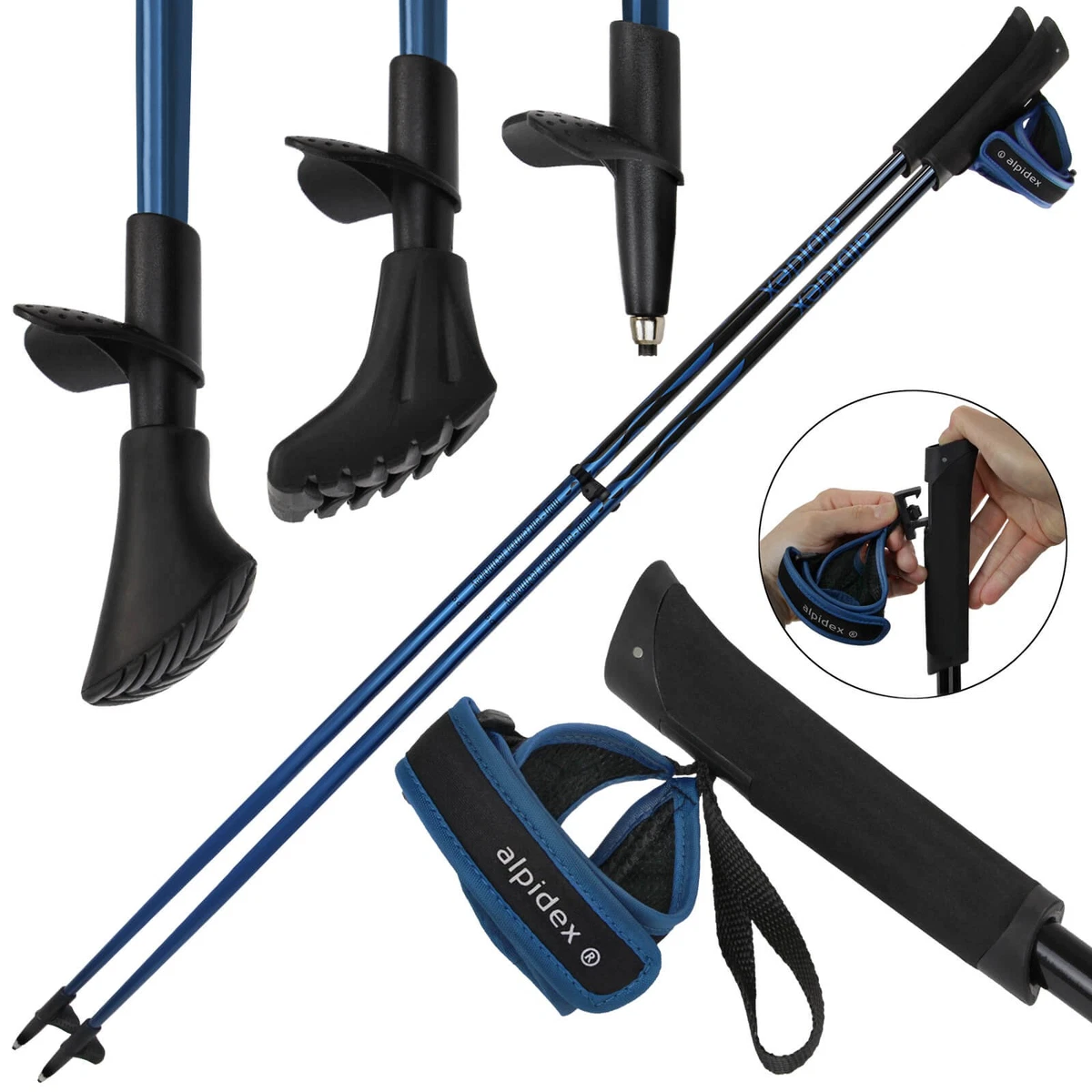 Bastoncini Trekking In Carbonio Ninonly - Leggeri, Regolabili, Con 3 Punte - Ideali Per Escursionismo E Nordic Walking