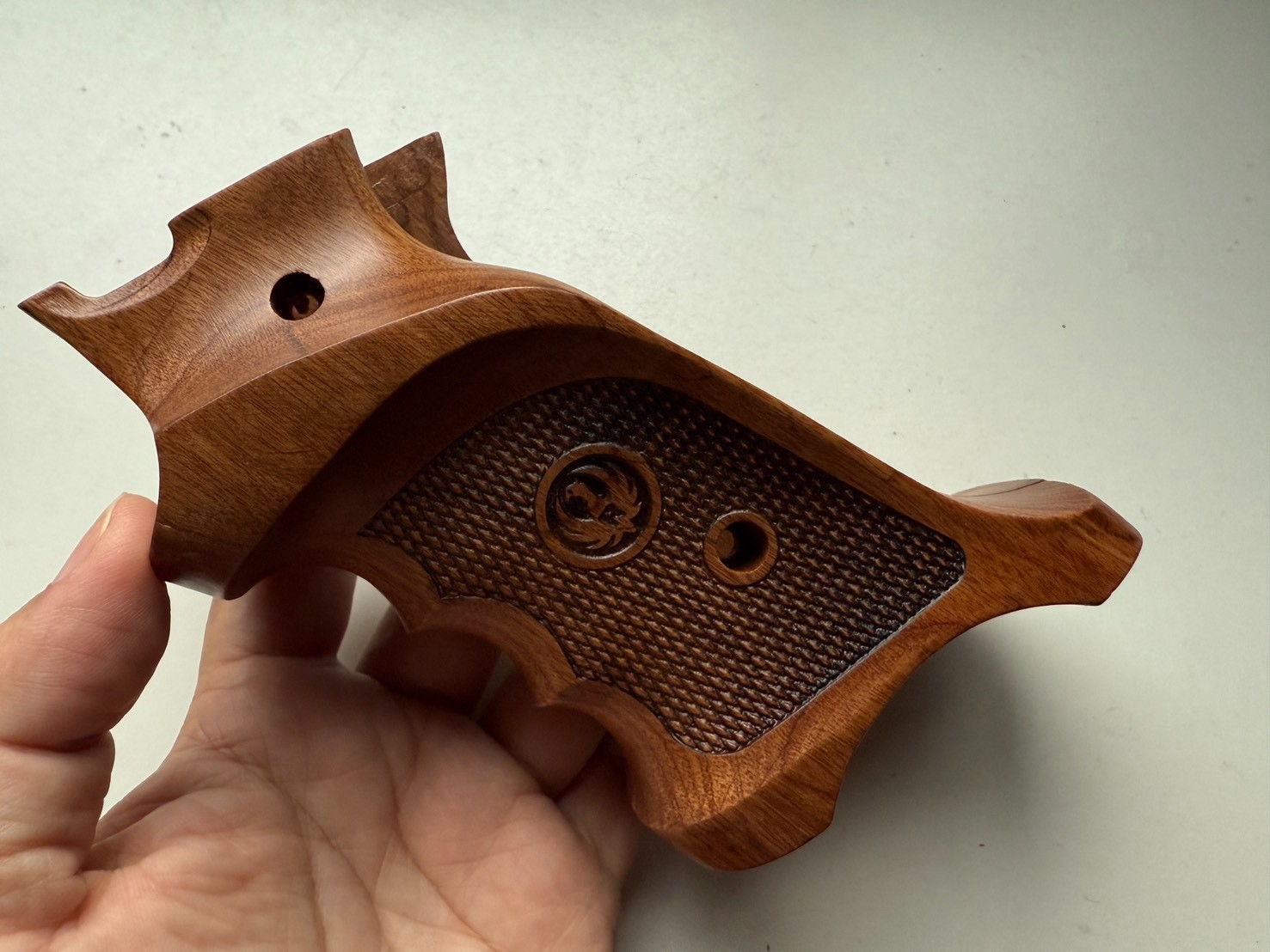 New Handcrafted Padauk Wood Grips for Ruger Mark II (ONLY), Right-Handed