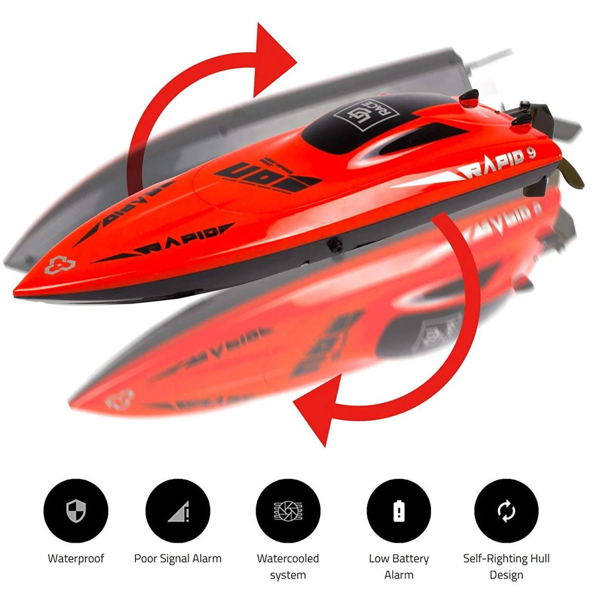 UDI RAPID RC SPEED BOAT, 30KM/H, 42.4CM, WATER COOLED, RTR, UDI009 2.4GHZ - Picture 2 of 4