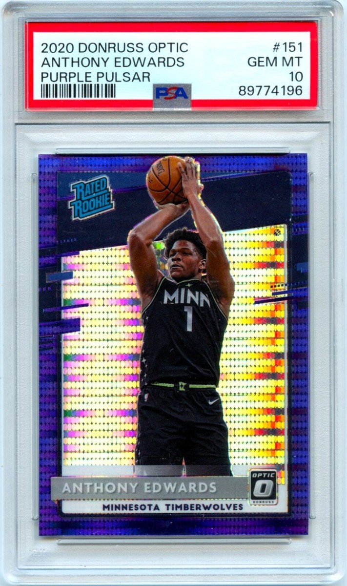 ANTHONY EDWARDS RC 2020-21 DONRUSS OPTIC PURPLE PULSAR RATED 