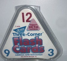 Math Flash Cards Three-Corner Addition  Subtraction EUC - All Facts Through 12