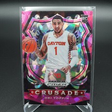 2020-21 PANINI PRIZM DRAFT PICKS OBI TOPPIN CRUSADE PINK ICE PRIZM ROOKIE #87