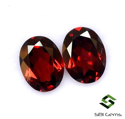 Certified Natural Garnet Oval Cut Pair 8x6 mm 3.01 Cts Faceted Loose Gemstones - Picture 7 of 7