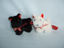 HAMLEYS BLACK & WHITE WESTIE SCOTTIE TERRIER PUPPY DOGS Cuddly Soft Plush Toys