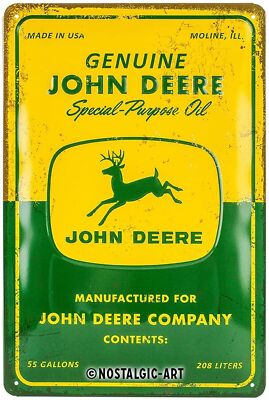 Retro tin sign metal sign vintage 8 x 12 in - John Deere Special Purpose Oil