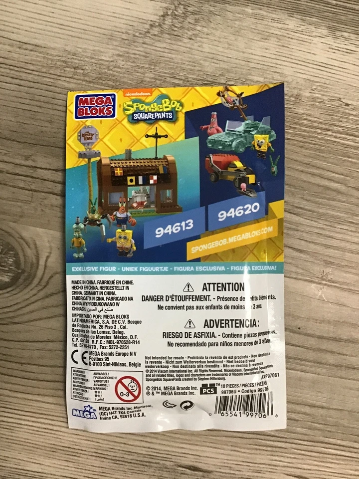Mega Bloks Spongebob Squarepants Figure 2014 NYCC SDCC Exclusive NEW SEALED - Image 2 of 2