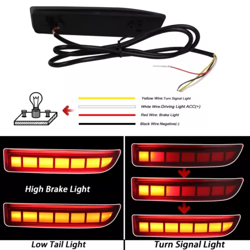 For Toyota RAV4 2006-2012 Red Lens LED Rear Bumper Reflector Light Brake Lamps - Bild 6 von 7