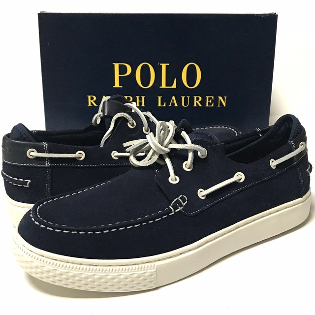 POLO RALPH LAUREN Deck 100 Boat Shoes Suede Navy Color Men's Size 11.5 NWOB