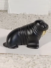 Vintage Boma Canada Walrus Figurine Resin Canada Made Height 2.5"