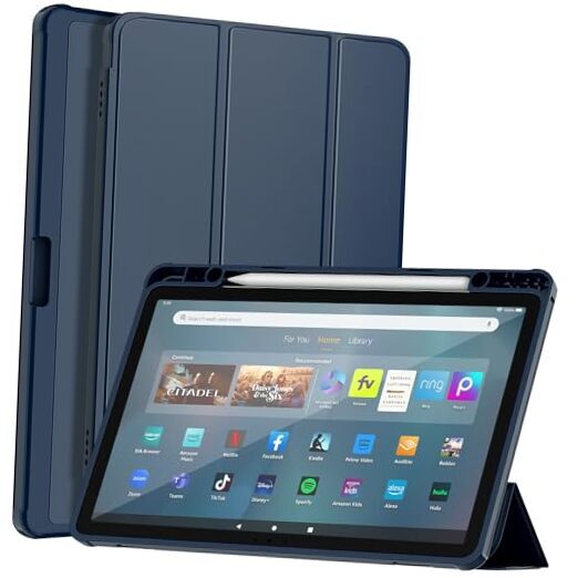 Fire Max 11 Tablet case (13th Gen, 2023),  Soft TPU Back with Dual Navy Blue