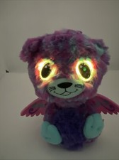 Hatchimals Peacock Cat 6" Plush Spin Master 19110 Purple Pink Wings Tested Works