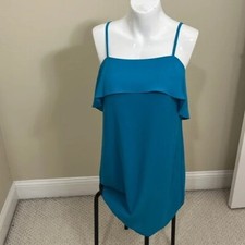 NWT Alice + Olivia Etta Crepe Dress In Laguna (Blue) Size Small