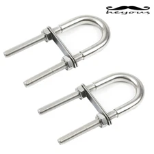 Heyous 2X M8 U Bolt Square Clamp Stainless Steel U Bolts Square Bolts Stainless