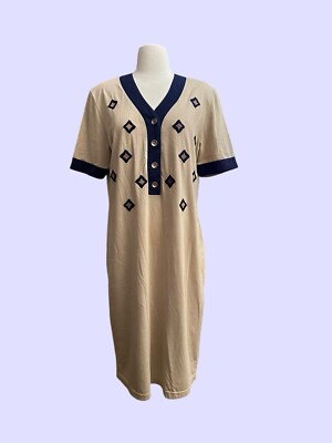 Vintage Beige And Navy Blue Embroidered Western Boho Midi Dress | eBay