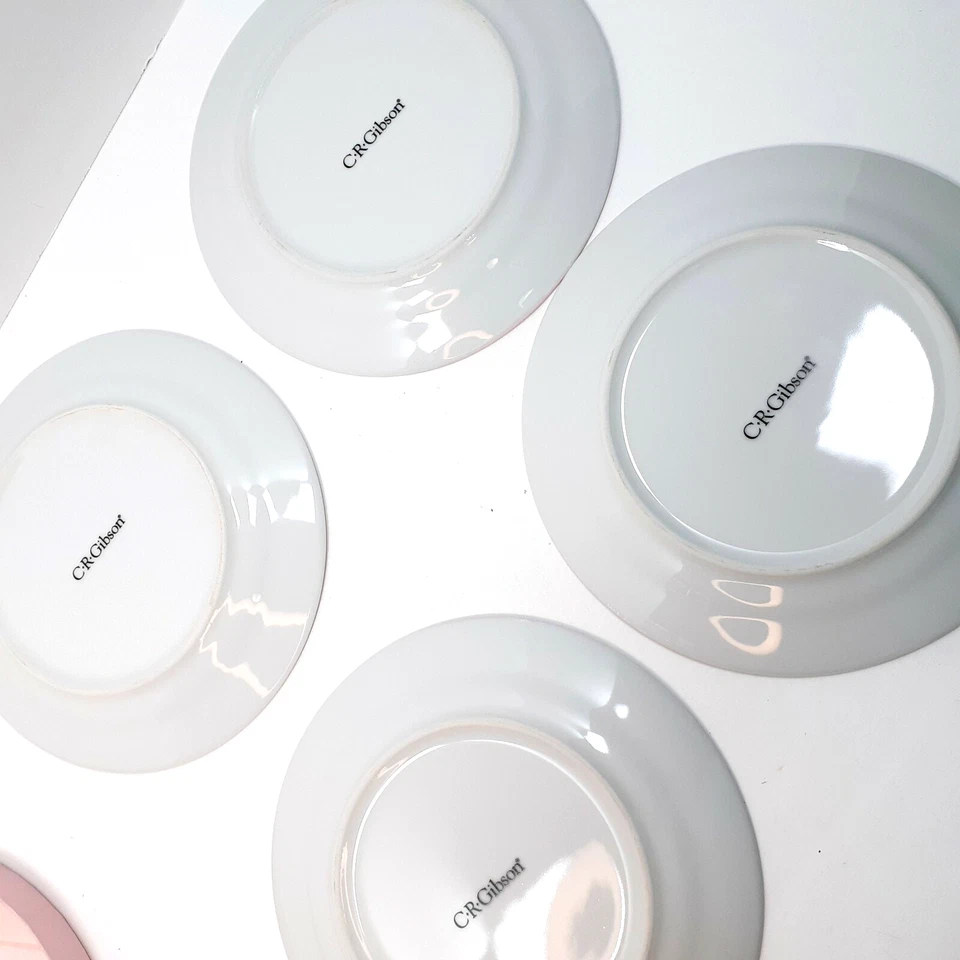 Juego de 4 platos de postre decorados de porcelana Sweet Treats C R Gibson 8" Foto 3 de 4