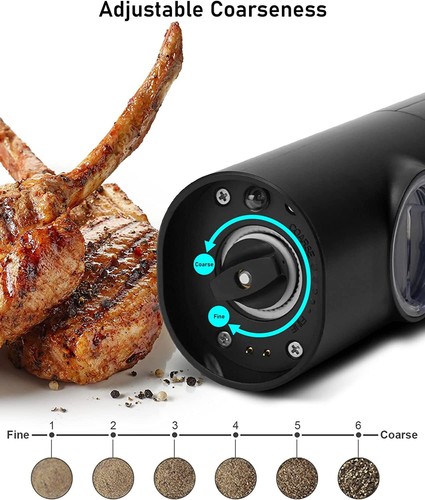 2PCS Electric Salt And Pepper Grinder Set, Rechargeable Salt & Pepper Mill NEW - Picture 8 of 18