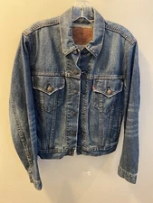 Levis Slim Trucker Denim Jacket Customized Small S AWESOME Vintage 06