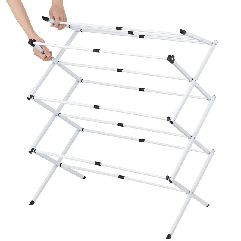 3 Tiers Heavy Duty Clothes Airer Dryer Laundry Horse Drying Rack Indoor ...
