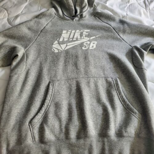 RARE Nike SB X NBA Collab Heather Grey Hoodie With Embroidered Logo Sz M