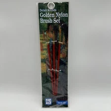 Loew Cornell 447 3pc Golden Nylon Paint Brush Set Acrylics Watercolor Painting