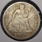 Photo of a 1889-P Seated Liberty Dime from an eBay listing that sold on Jul 12, 2026