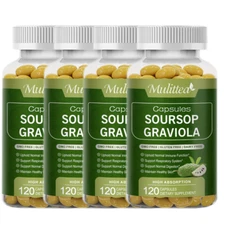 Soursop Graviola Capsules Leaf & Fruit Extract 120 Capsules High Potency 1000mg