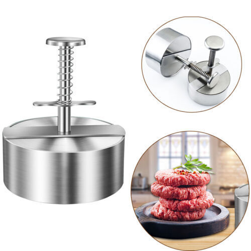 Hamburger Meat Press Stainless Steel Detachable Non-Stick BBQ Patty Maker 114MM - Picture 1 of 7