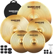 SONICAKE Low Volume Cymbal Pack Quiet Cymbal Set 14"Hi-hats+16"Crash+18"