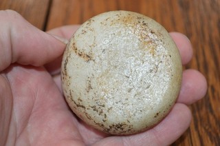 Polished White Quartz Mississippian Discoidal St. Clair Co Illinois 2.25 x 1.1/8