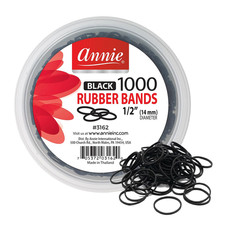 1000 Black Mini Rubber Bands   1/2  Durable Elastic Hair  Braiding Bands Secur