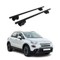 DachträGer GrundträGer FüR Fiat 500X 2015-2026 75Kg Stahl Schwarz 2 Tlg
