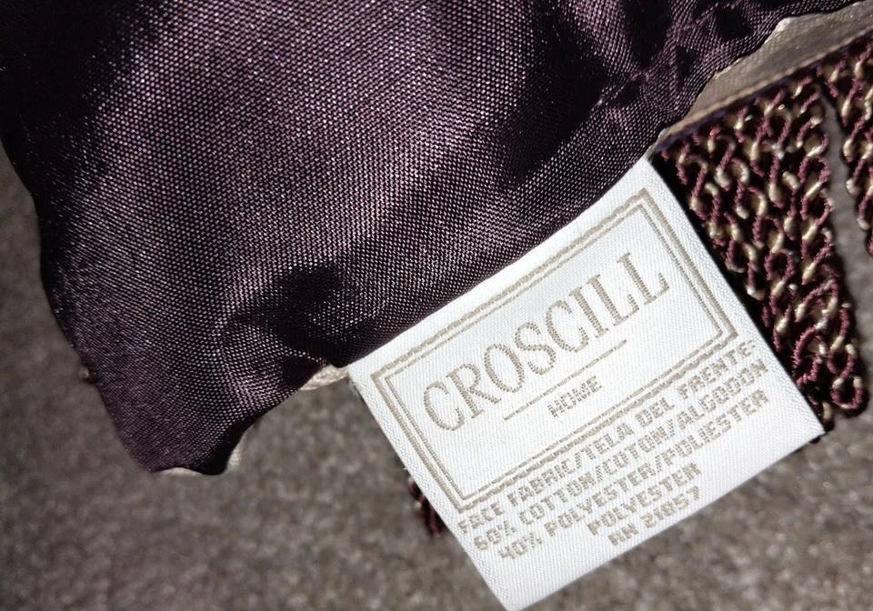 Decorator Pillow Croscill Chambord Fringe Throw Amethyst Purple Damask Floral - Image 4 of 4