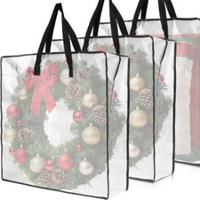 Christmas Wreath Storage Bag - 3 PCS Moving Bags Heavy Duty for Christmas Dec...