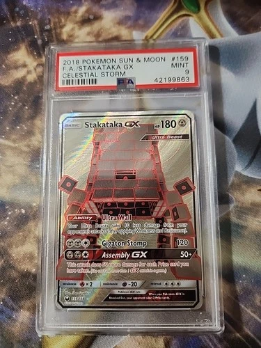 PSA 9 2018 Pokemon Sun & Moon Stakataka GX Celestial Storm  #159