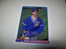 1991 BOWMAN PAUL ASSENMACHER AUTOGRAPH SIGNED AUTO #431 CHICAGO CUBS