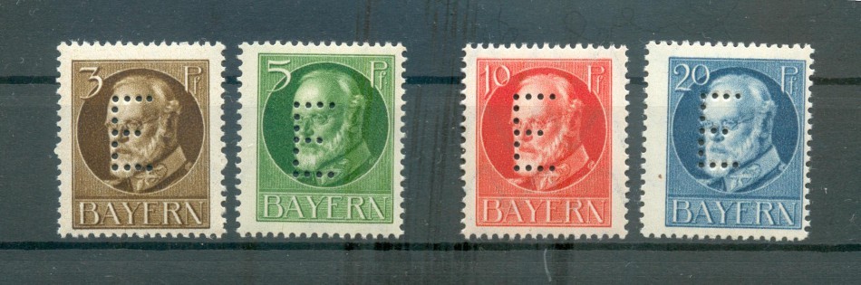 Bavaria Service 12/15 Luxury, 3Pf BPP** MNH Mint Never Hinged BPP 130EUR (71736)
